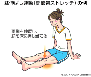 膝伸ばし運動（関節包ストレッチ）の例